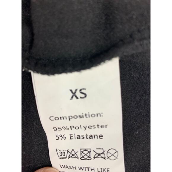 Size XS Black Scoop Neck Fitted Crop Long Sleeve Womens Shirt Fleecey Lining - Picture 6 of 6